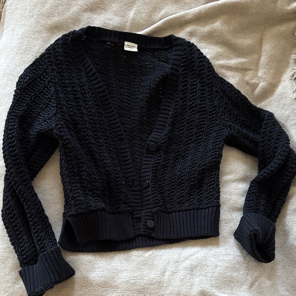 Abercrombie & Fitch Black Knit Cardigan